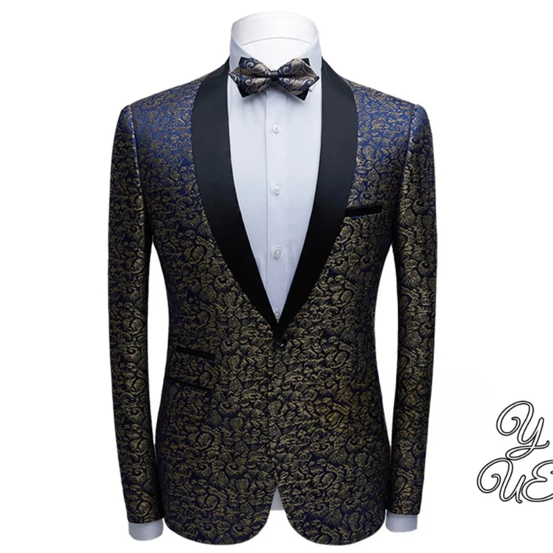 Men's Floral Jacquard Suit Slim Fit Single Breasted Men's Jacket Shawl Lapel Fashionable Jacket
Men's Floral Jacquard Suit Slim Fit Single Breasted Men's Jacket Shawl Lapel Fashionable Jacket