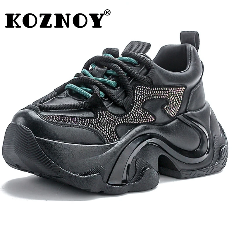Koznoy 6Cm Women Spring Boots Vulcanize Fashion Genuine Leather Autumn Platform Wedge Bling Chunky Sneakers Rhinestones Shoes
Koznoy 6Cm Women Spring Boots Vulcanize Fashion Genuine Leather Autumn Platform Wedge Bling Chunky Sneakers Rhinestones Shoes
