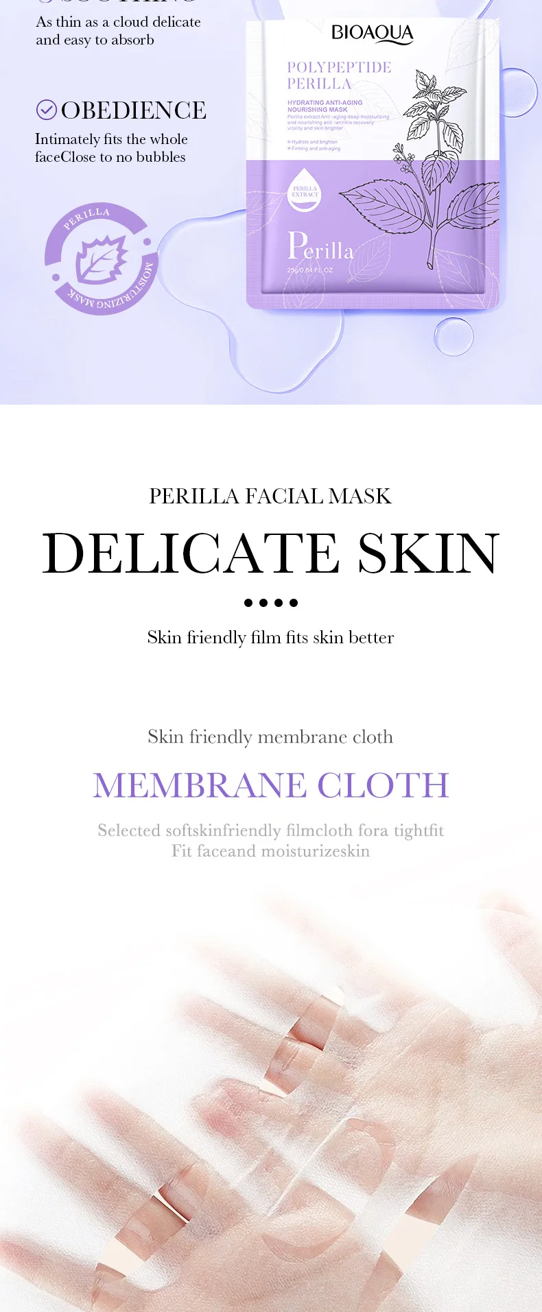 10pcs Polypeptide Perilla Hydrating Anti-Aging Nourishing Mask Moisturizing Oil Control Shrink Pores Anti Aging Face Skin Care 9 Sd45ec24c5ce349b797eb6e66274c7b74V
