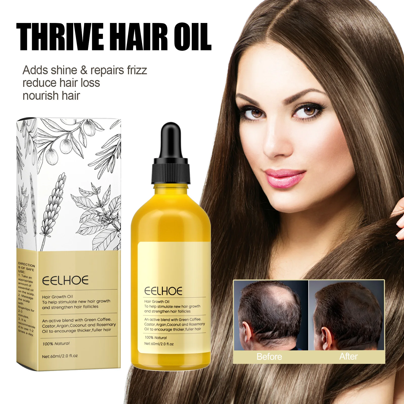 Hair Growth Essential Oils Anti Hair Loss Smooth Repair Damaged Improve Split Dryness Moisturizing Nourishing Hair Regrowth Oil
Hair Growth Essential Oils Anti Hair Loss Smooth Repair Damaged Improve Split Dryness Moisturizing Nourishing Hair Regrowth Oil