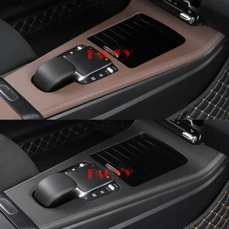

Car Center Console Leather Style Panel Cover Original Stitching Thread Trim Panel Frame For Mercedes Benz A CLA Class W177 C118