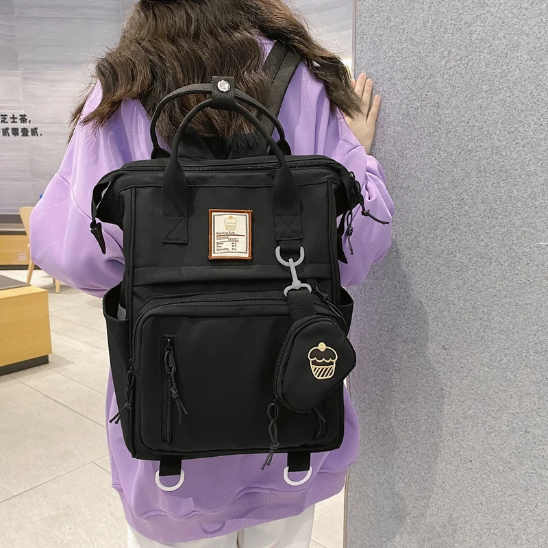 

Double Zipper Multifunction Backpack for Women, School Bags, Teenage Girls, Student Shoulder Bag, Laptop Backpack, Cute