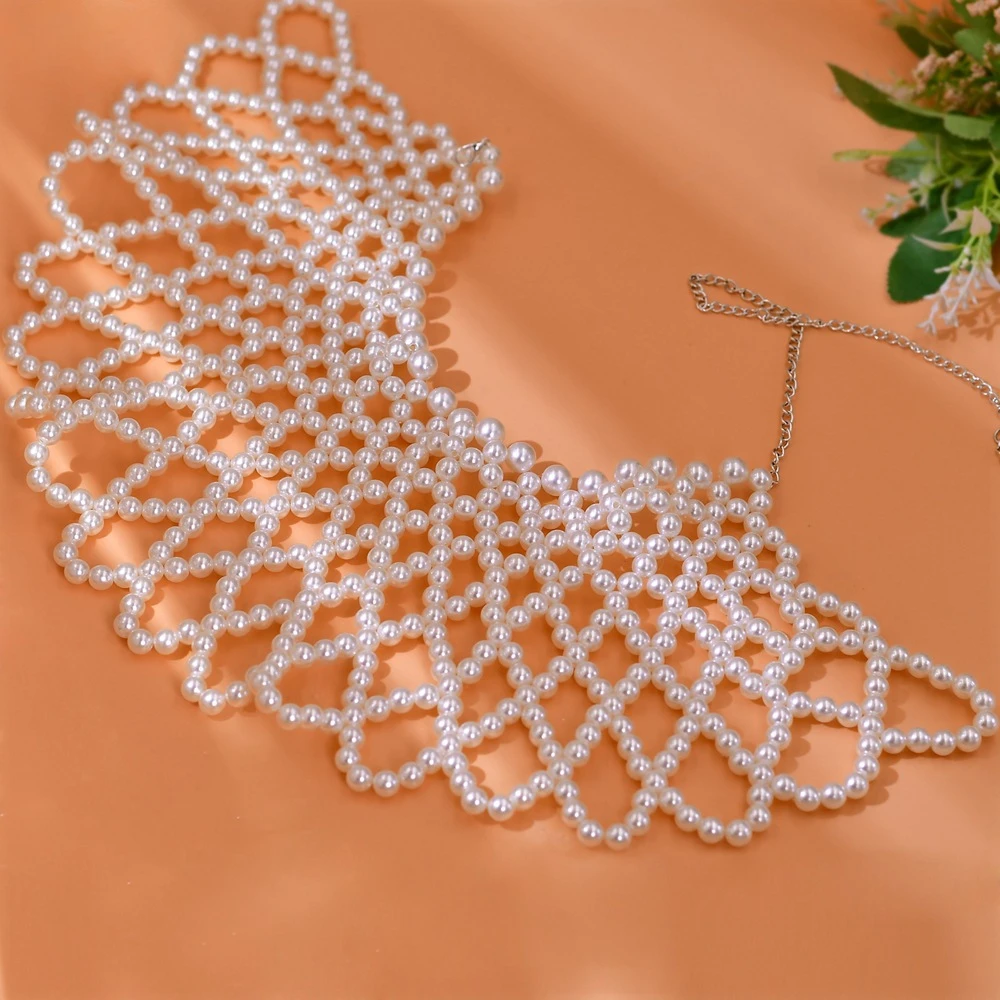 Wedding Hand Knit Pearl Shawl Elegant Women's Beaded Shoulder Chain Neck Chain Bridal Body Chain One Shoulder Body Jewelry
Wedding Hand Knit Pearl Shawl Elegant Women's Beaded Shoulder Chain Neck Chain Bridal Body Chain One Shoulder Body Jewelry