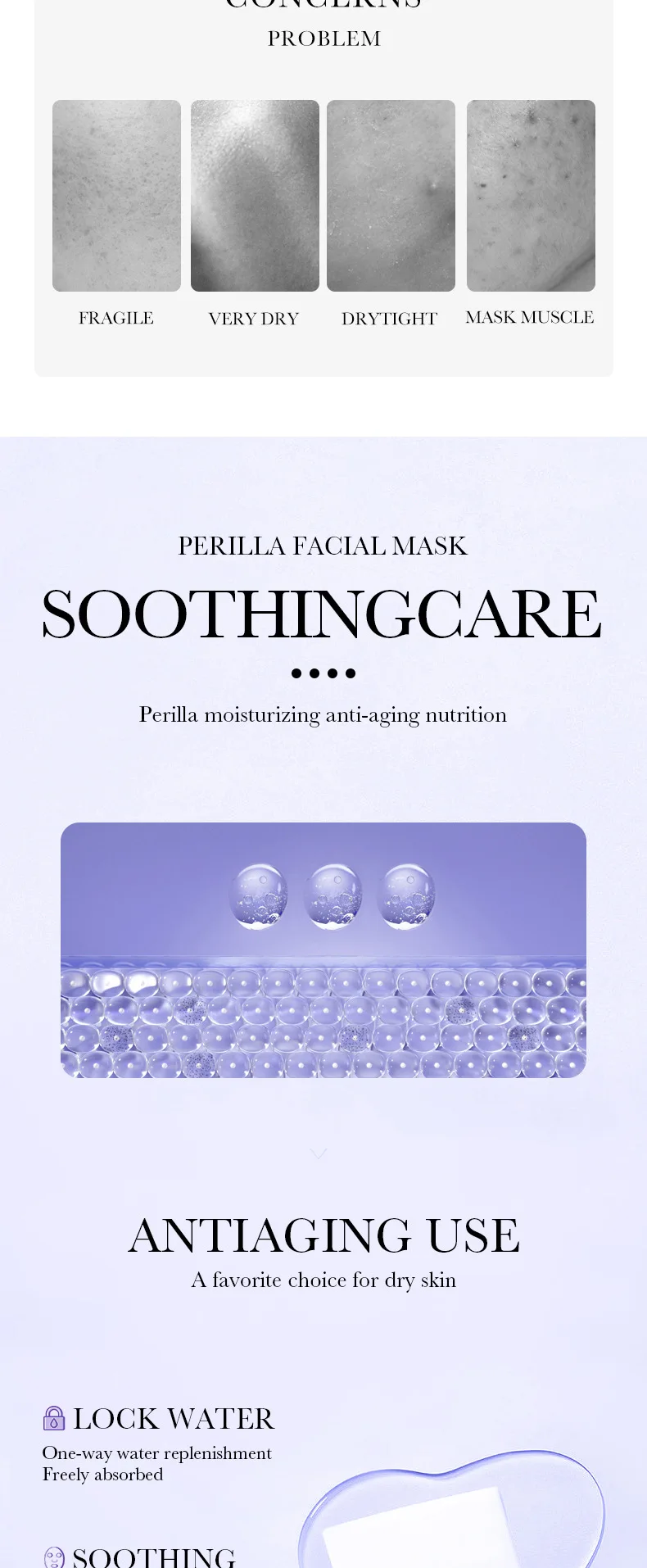10pcs Polypeptide Perilla Hydrating Anti-Aging Nourishing Mask Moisturizing Oil Control Shrink Pores Anti Aging Face Skin Care 8 Sd4644548aba940bb98136f99413ffc79e