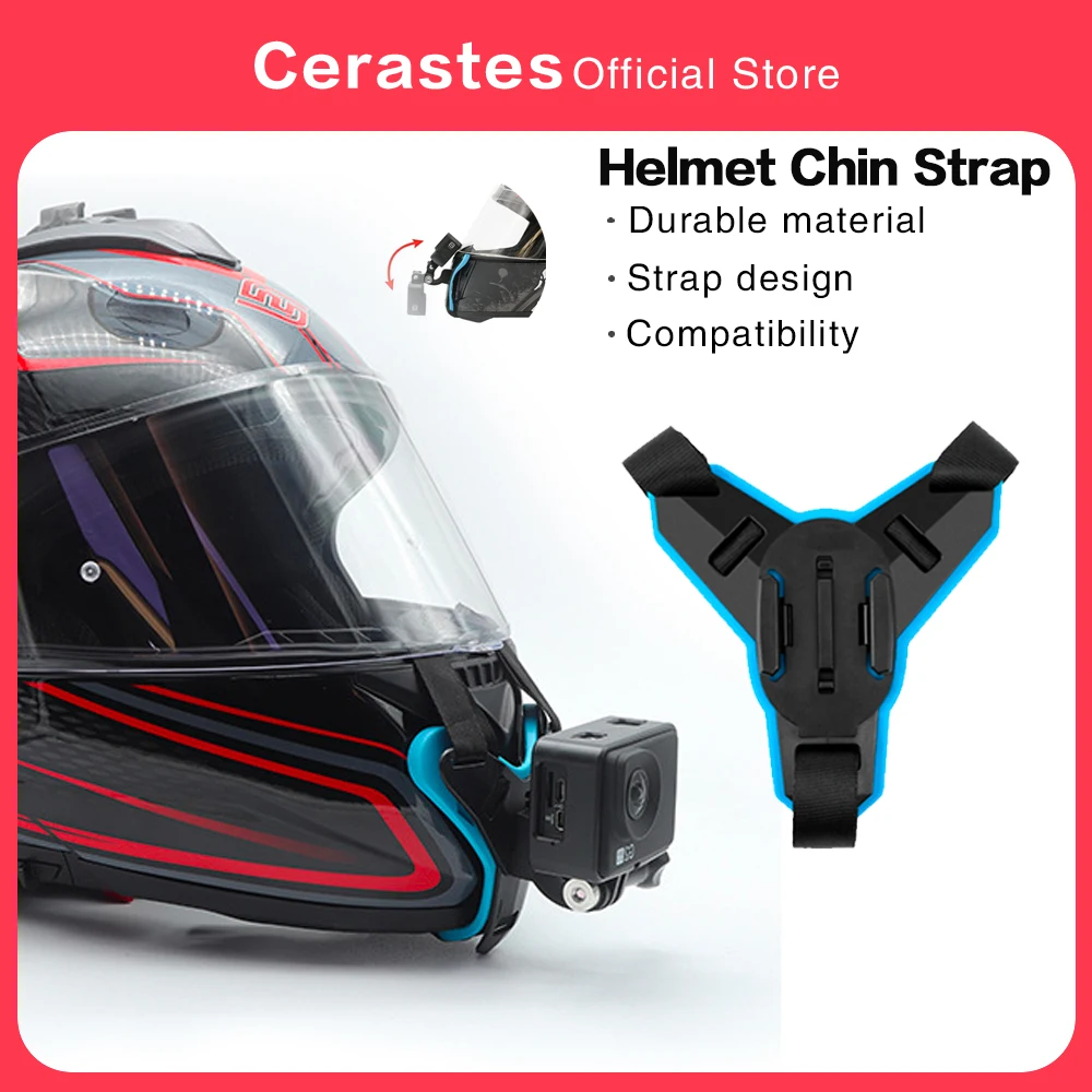 

Motorcycle Helmet Chin Strap Mount for GoPro Hero 12 11 10 9 8 7 6 5 Black DJI Osmo Insta360 AKASO YI Action Camera Accessories