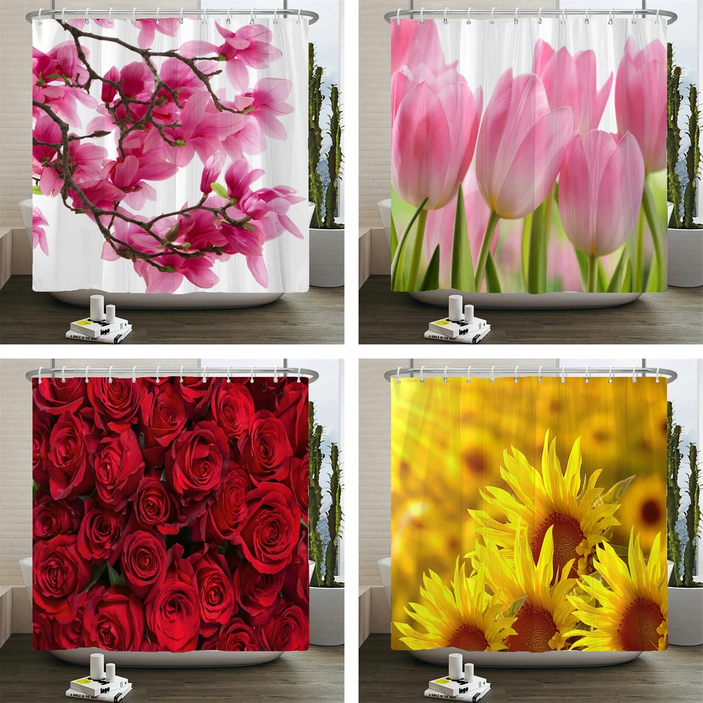 Flower Waterproof Shower Curtain Waterproof Polyester Fabric Bath Bathing Bathroom Curtains with 12 Hooks for Home Decorations
Flower Waterproof Shower Curtain Waterproof Polyester Fabric Bath Bathing Bathroom Curtains with 12 Hooks for Home Decorations