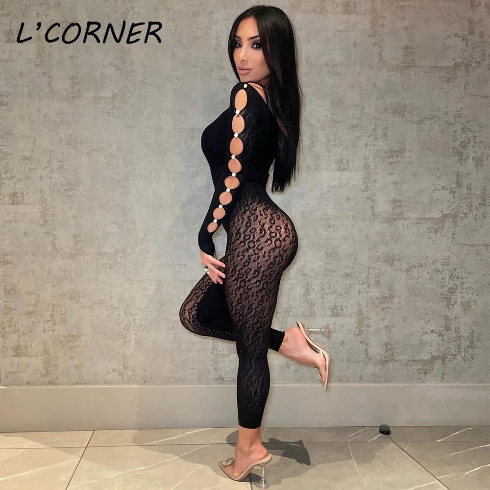 Sexy Leopard Print One Piece Jumpsuits for Women Lace Patchwork Houllow Out Sleeve Party Club Outfits
Sexy Leopard Print One Piece Jumpsuits for Women Lace Patchwork Houllow Out Sleeve Party Club Outfits