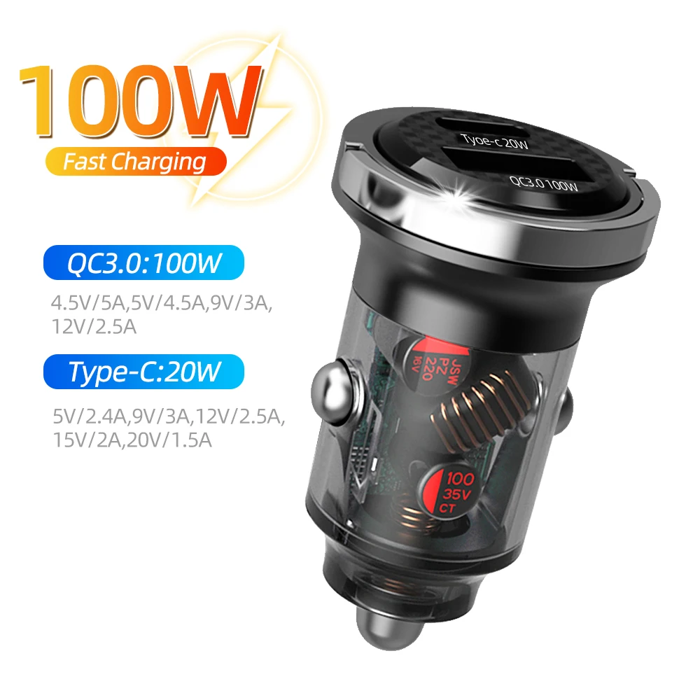 120W PD QC3.0 Car Charger Cigarette Lighter Fast Charging Mini Quick Charger Travel For iPhone 14 Type C USB For XIAOMI Samsung
120W PD QC3.0 Car Charger Cigarette Lighter Fast Charging Mini Quick Charger Travel For iPhone 14 Type C USB For XIAOMI Samsung