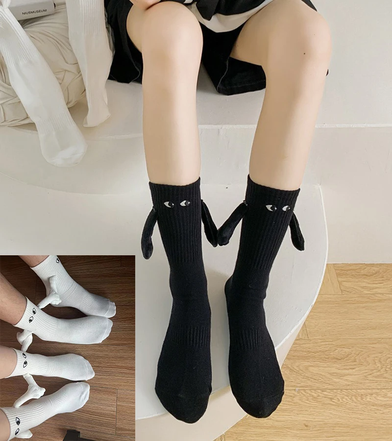 

Cotton Socks Cute Cartoon Summer Winnter Dimensional Couple Stockings Fashion Magnetic Suction Holding Socks Mid Tube Socks
