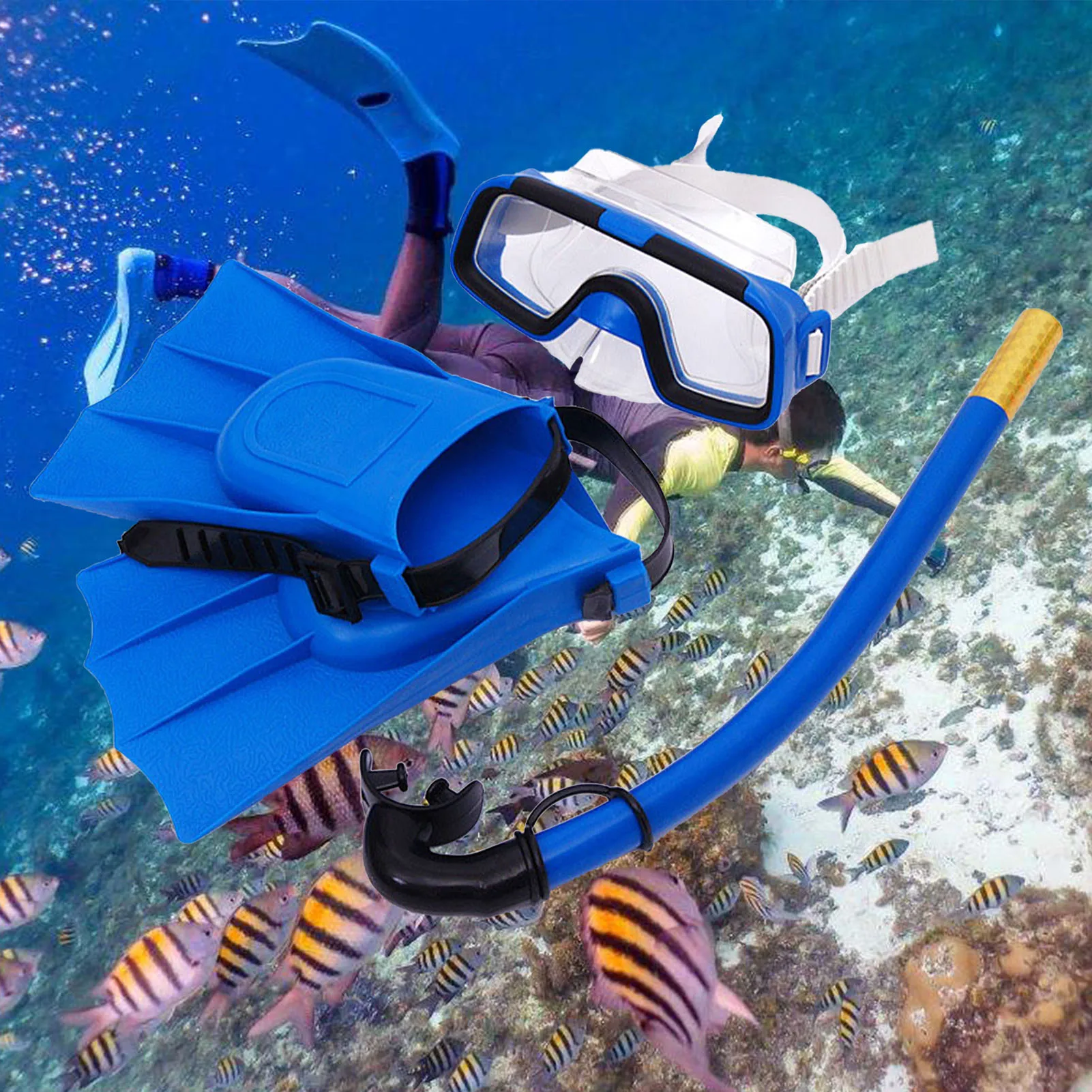 Shop Generic Kids Snorkeling Set Swimming Goggles Snorkel Fins