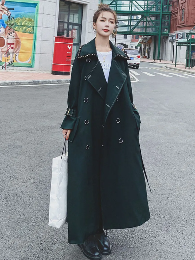 LANMREM Fashion Long Trench For Women Solid Color Turn-down Collar Double Breasted Loose Overcoat Autumn Winter New 2L1009
LANMREM Fashion Long Trench For Women Solid Color Turn-down Collar Double Breasted Loose Overcoat Autumn Winter New 2L1009