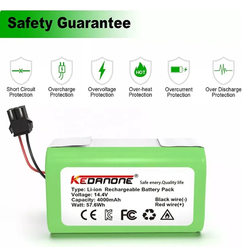 14.4V2.6Ah Li-ion battery for Cecotec Conga Excellence 950 990 1090 Ecovacs Deebot DN621 601/605 Eufy RoboVac 35C Panda i7 V710
14.4V2.6Ah Li-ion battery for Cecotec Conga Excellence 950 990 1090 Ecovacs Deebot DN621 601/605 Eufy RoboVac 35C Panda i7 V710