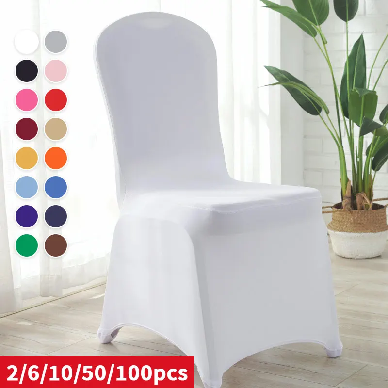 

2/6/10/50/100Pcs Wedding Chair Covers Spandex Stretch Slipcover for Restaurant Banquet Hotel Dining Party Universal Chair Cover