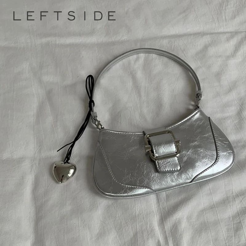 LEFTSIDE Belt Design 2023 Luxury Women Small Silver Shoulder Bags Korean Fashion Handbags and Purses Lady Underarm Bag
LEFTSIDE Belt Design 2023 Luxury Women Small Silver Shoulder Bags Korean Fashion Handbags and Purses Lady Underarm Bag