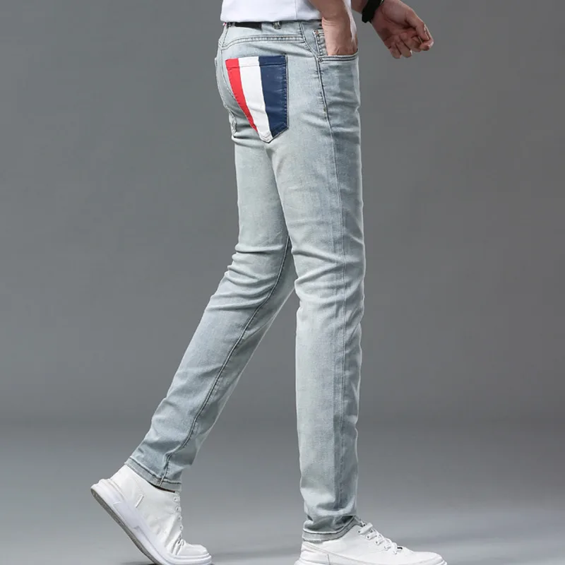 High Street Fashion Brand Contrast Color Stitching Trouser Pockets Jean For Men Jeans Hombre Graffiti Jeans Men Light Blue
High Street Fashion Brand Contrast Color Stitching Trouser Pockets Jean For Men Jeans Hombre Graffiti Jeans Men Light Blue
