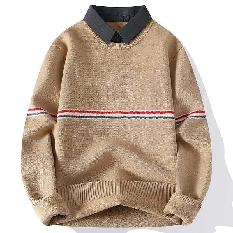 

Men's New Autumn Winter Shirt Collar Sweater Casual Computer Knitted Business Jacket Ropa De Hombre Barata Y Envio Gratis
