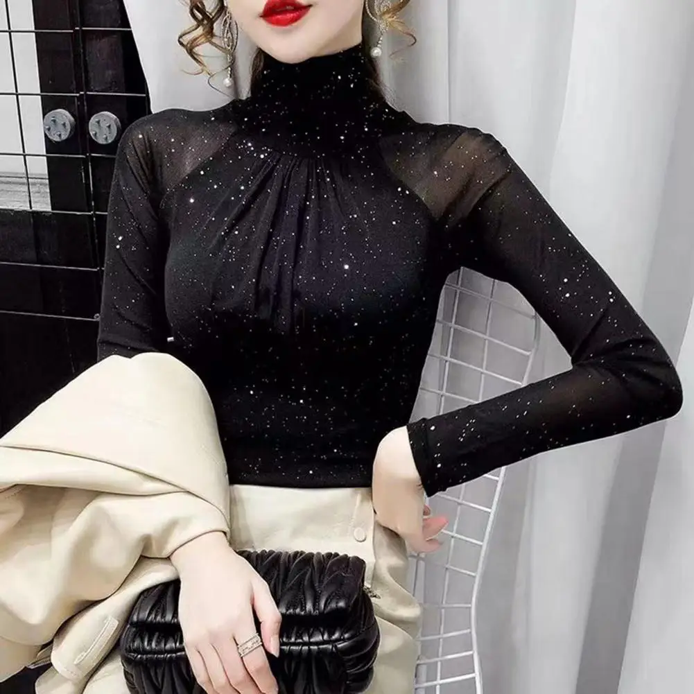 Women Long Sleeves Top Sexy Vintage French Mock Turtleneck Slim Fit Women Top Soft Stretch Female Long Sleeves Shirt Undershirt
Women Long Sleeves Top Sexy Vintage French Mock Turtleneck Slim Fit Women Top Soft Stretch Female Long Sleeves Shirt Undershirt