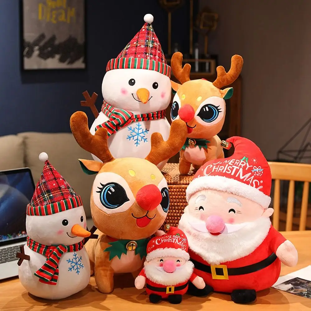 

20CM Cute Christmas Series Doll Santa Claus Elk Soft Stuffed Plush Animal Snowman Deer Toys Kids Girls Xmas Decor New Year Gift