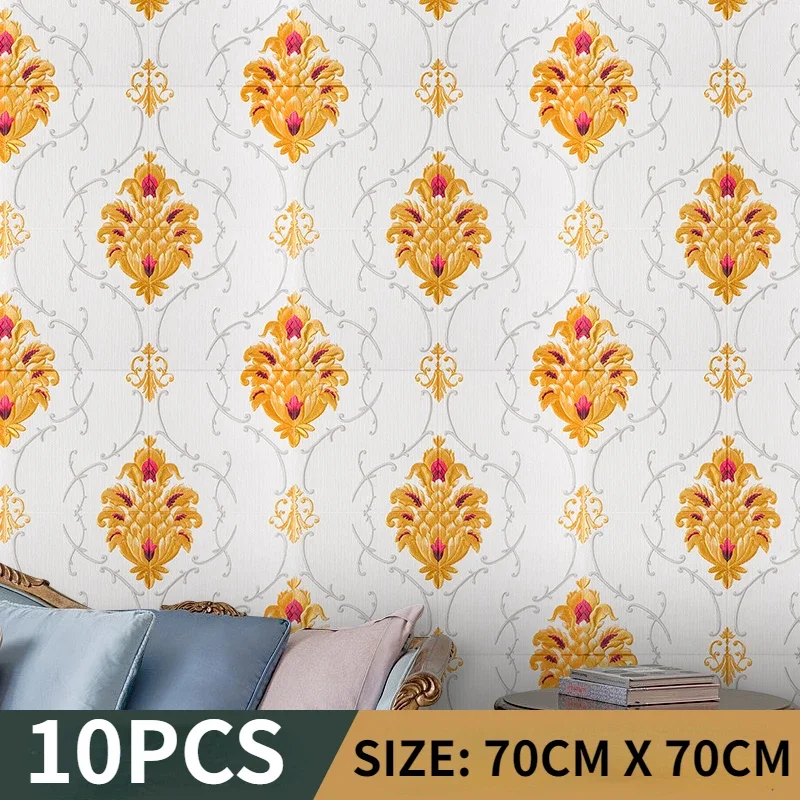 10pcs Self-adhesive Thickening, Peeling and Pasting, Waterproof Damascus Wall Sticker, Bedroom and Living Room Decoration 
10pcs Self-adhesive Thickening, Peeling and Pasting, Waterproof Damascus Wall Sticker, Bedroom and Living Room Decoration