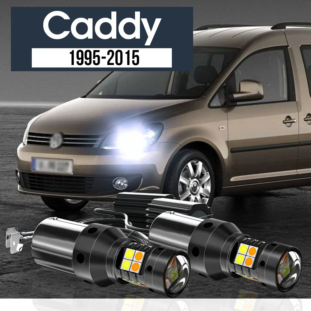 

2pcs LED Dual Mode Turn Signal+Daytime Running Light Blub DRL Canbus Accessories For VW Caddy 1995-2015 2005 2006 2007 2008 2009