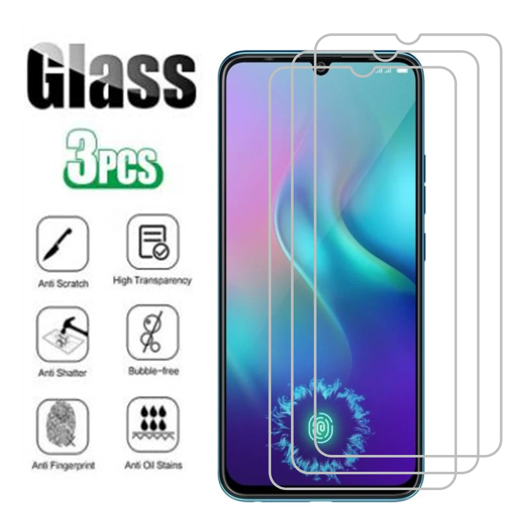 

3PCS Tempered Glass For Tecno Phantom 9 Pouvoir 3 Spark 3 16+1 +2 Pro 4 Air Lite Go 2019 Power Protective Screen Protector Film