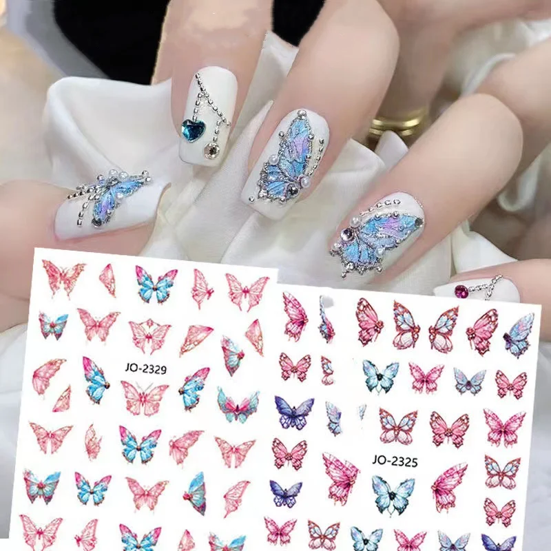 

3D Nail Sticker Butterfly Self-Adhesive Design Decal Clouds Moon Little Stars Love Sticker Nail Decorations Sliders For Nails