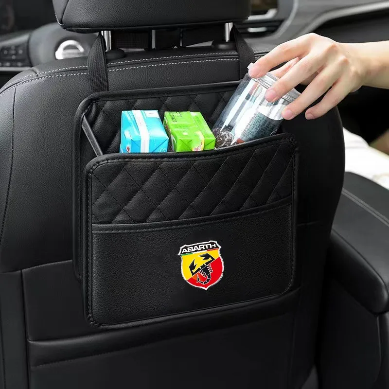Leather Car Seat Back Storage Bag Car Garbage Storage Box For Fiat Abarth 595 Abarth 500 abarth 124 spider Car Accessory 
Leather Car Seat Back Storage Bag Car Garbage Storage Box For Fiat Abarth 595 Abarth 500 abarth 124 spider Car Accessory