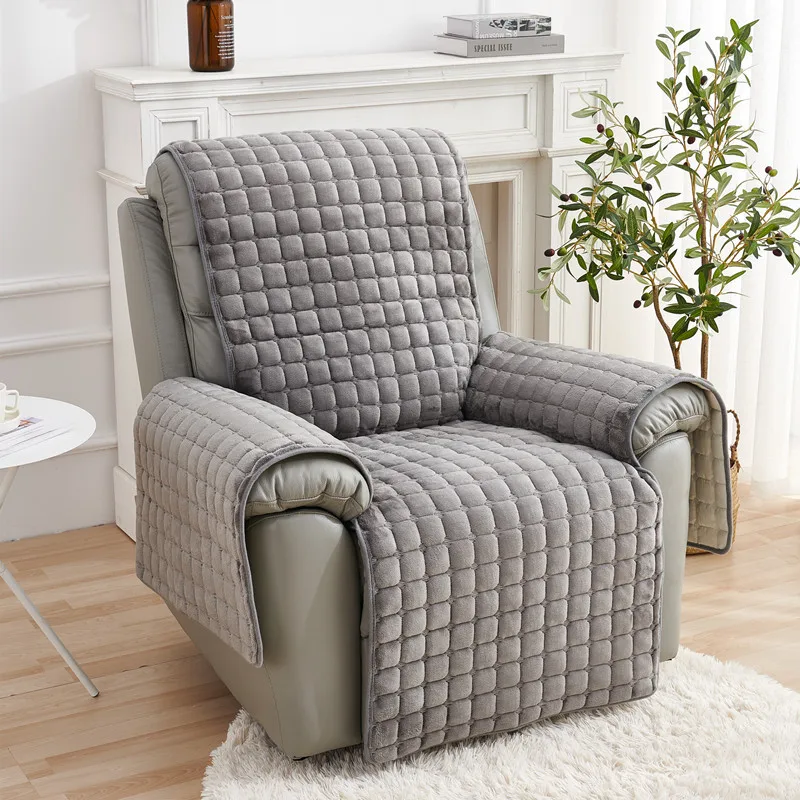 

Однотонный зимний квадратный плюшевый чехол для дивана, минималистичный Интегрированный чехол для дивана, домашний чехол для дивана на одного человека