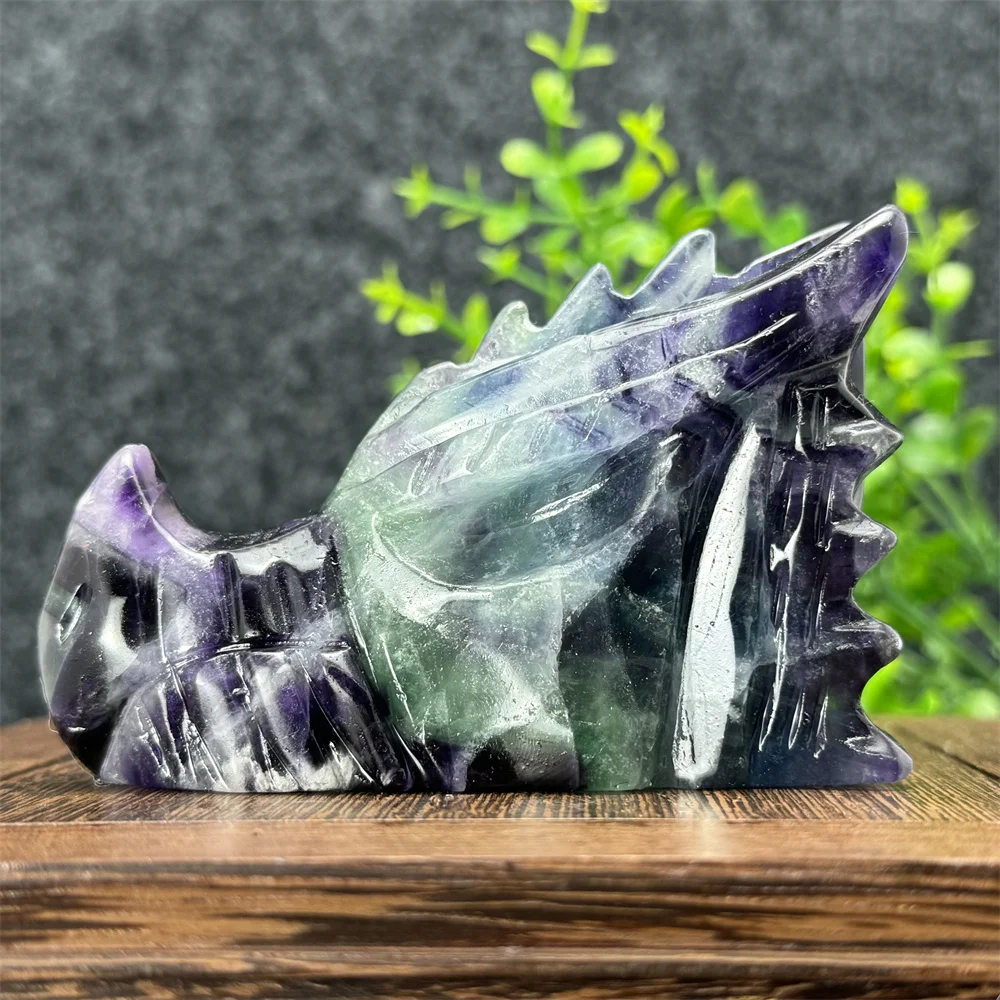 

Natural Exquisite Rainbow Fluorite Faucet Hand-Carved Aura Energy Healing Witchcraft Evil Feng Shui Home Decoration Ornaments