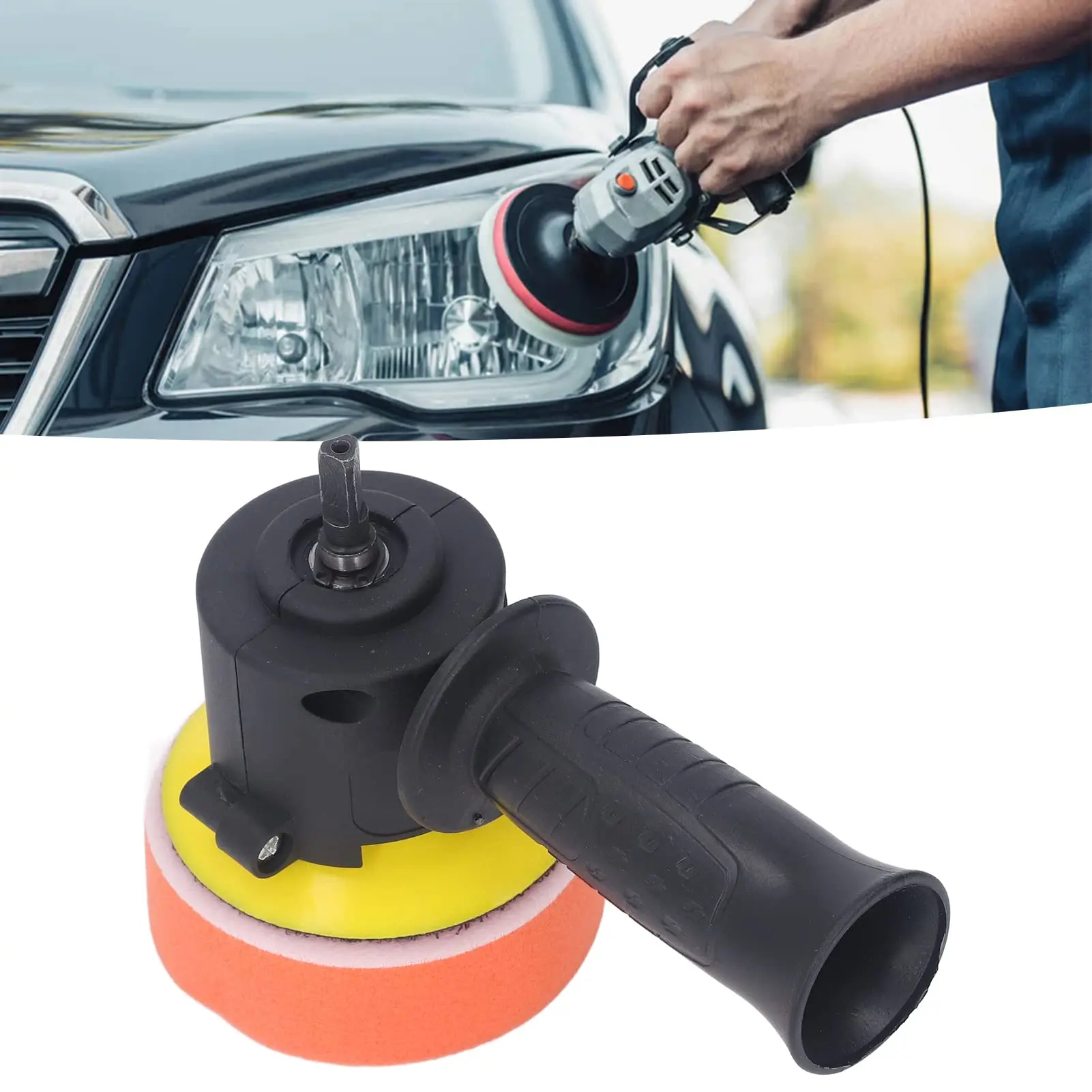 

Electric Drill to Polisher Converter Adapter with Sponge Wool Disc Eccentric Polishing Tool Kit for Car Buffer Waxing Sanding