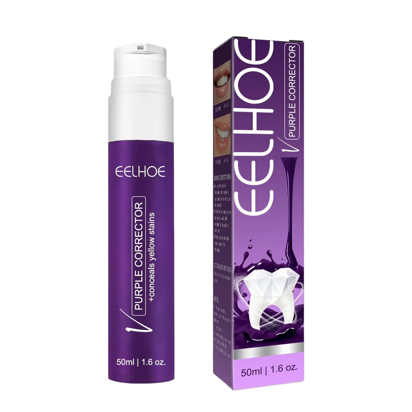 Purple Whitening Toothpaste Brightness Reduce Yellowing Teeth Whitening Colour Corrector Correct Yellow 50ml for Sensitive Teeth
Purple Whitening Toothpaste Brightness Reduce Yellowing Teeth Whitening Colour Corrector Correct Yellow 50ml for Sensitive Teeth