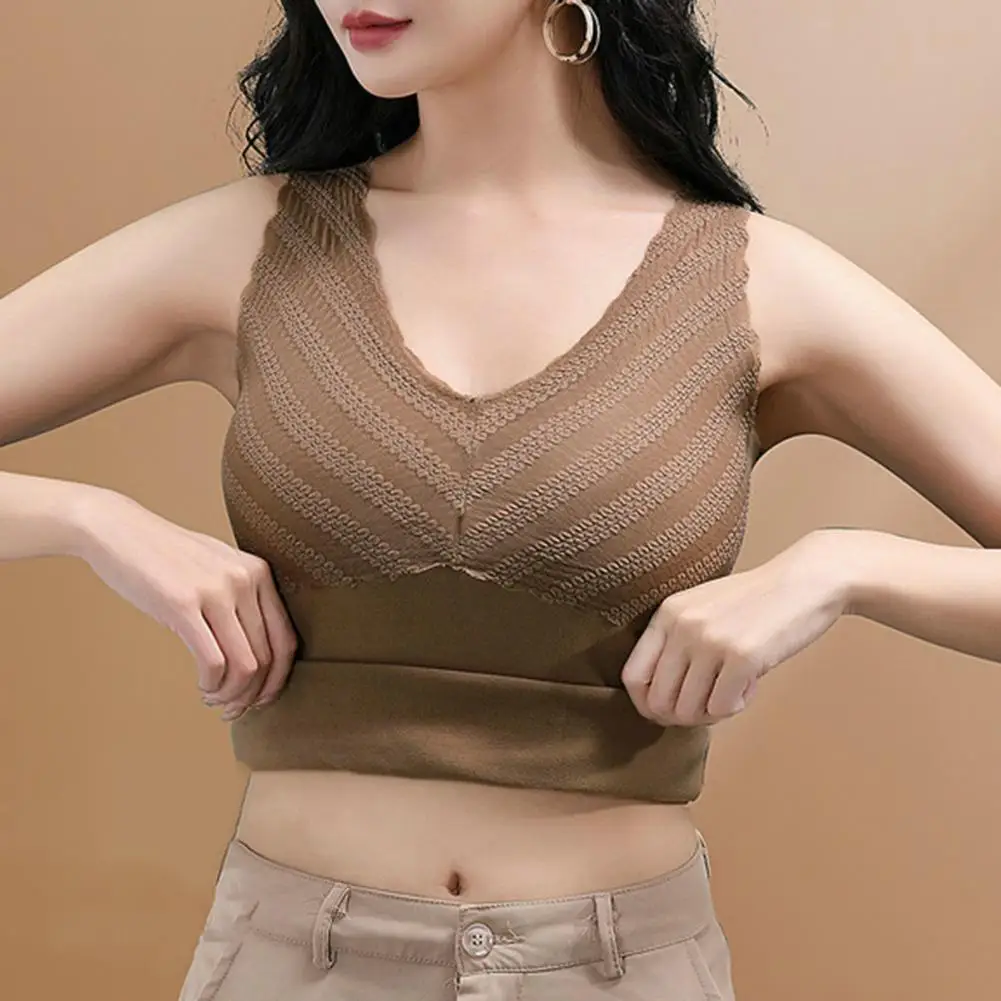 Autumn Winter Thermal Vest Women's Seamless Padded Thermal Vest with V-neck Lace Stitching Velvet Lining Autumn for Bottoming
Autumn Winter Thermal Vest Women's Seamless Padded Thermal Vest with V-neck Lace Stitching Velvet Lining Autumn for Bottoming