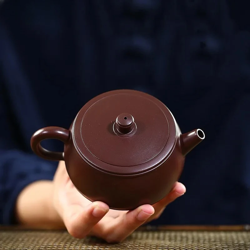 

Чайник Yixing с фильтром из фиолетовой глины, чайник из сырой руды, красивый чайник ручной работы, китайский чайный набор, Оригинальные подарки на заказ, 210 мл