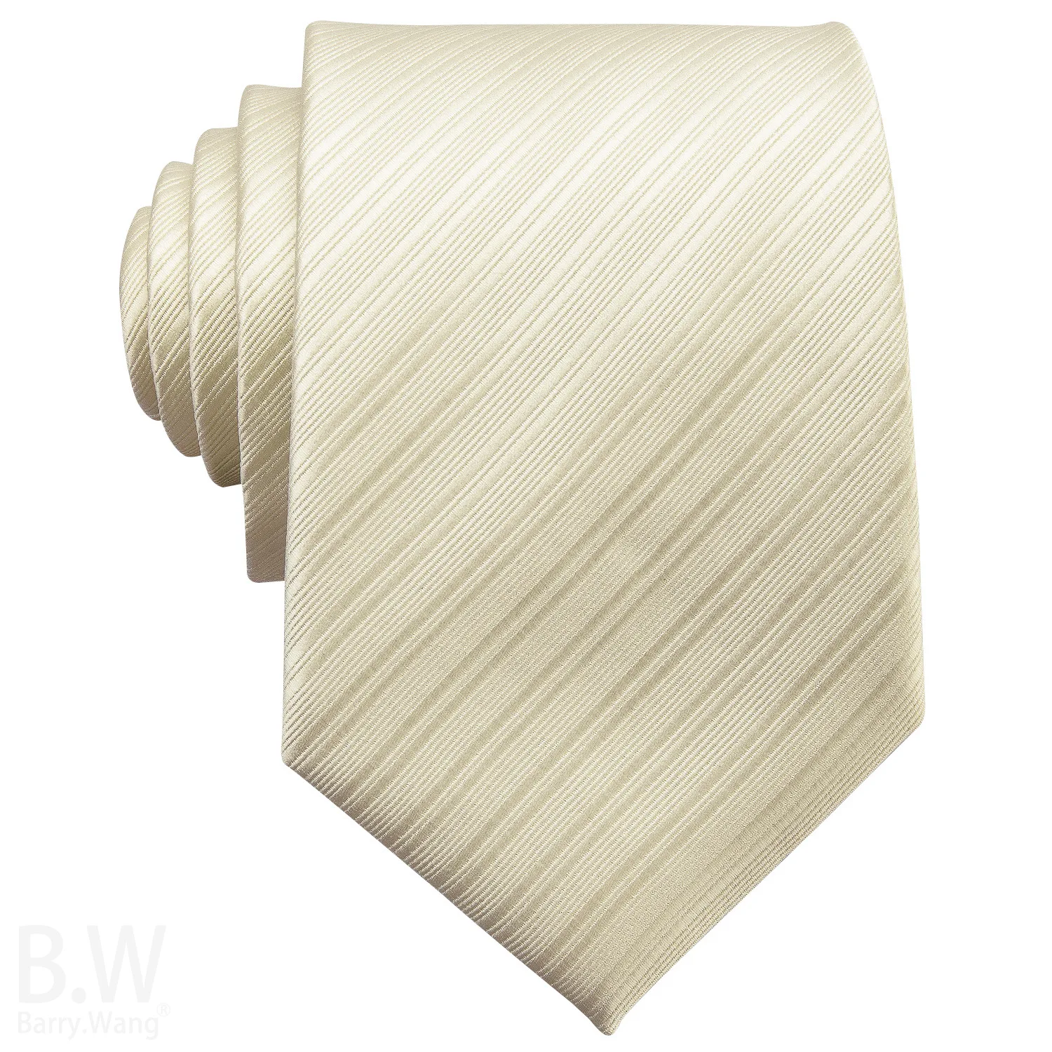 

Barry.Wang Beige Striped Silk Men Tie Handkerchief Cufflinks Set Jacquard Blue Red Green Necktie for Male Wedding Business Party