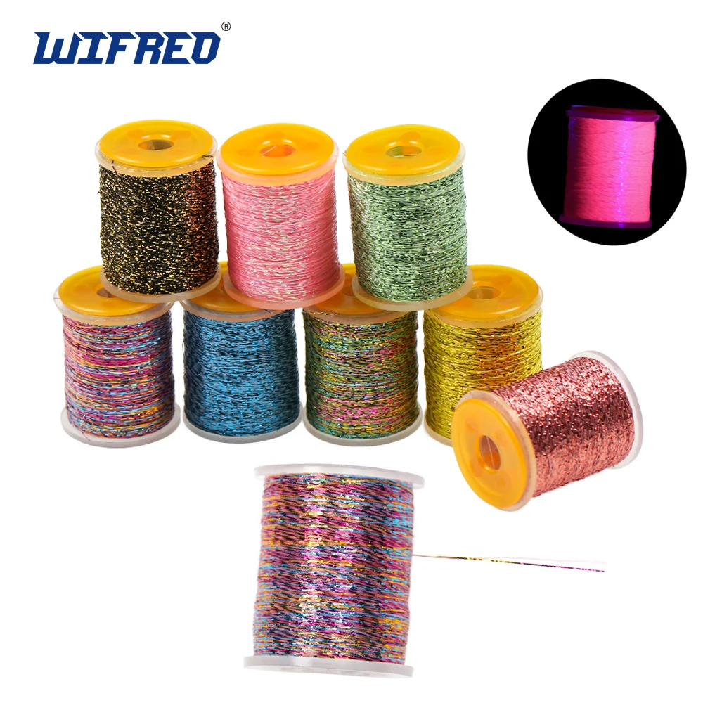 

Wifreo 150D Micro Glint Nymph Tinsel Metallic Yarn Thread for Nymph Buzzer Shucks Dry Flies Body Fly Tying Material Accessories