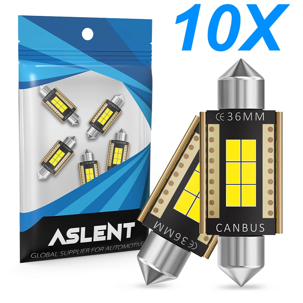 

10x C5W LED Festoon CANBUS 31mm 36mm 39mm 41mm C10W LED Bulb 3020SMD Chip Reading Lamp Car Interior Light White 6500k Error Free