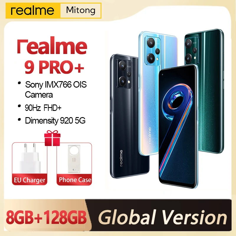 

realme 9 Pro Plus smartphone 5G Dimensity 920 Sony Imx766 Ois Camera 60w Superdart Amoled Display 8GB 128GB NFC Global Version