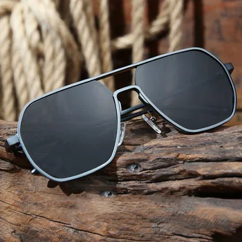 남성용 레트로 선글라스 브랜드 디자이너, 고품질 금속 프레임 선글라스, 운전 보호 안경, UV400