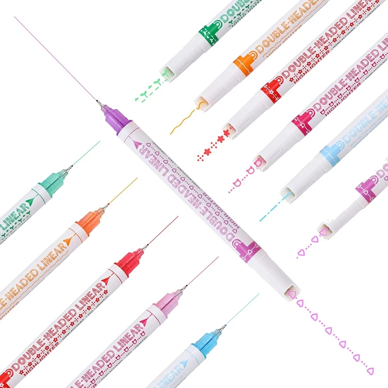 Dual Tip Curve Highlighter Pen Set, 12 Pcs Flownwing Curve Pens Highlighters Markers
Dual Tip Curve Highlighter Pen Set, 12 Pcs Flownwing Curve Pens Highlighters Markers