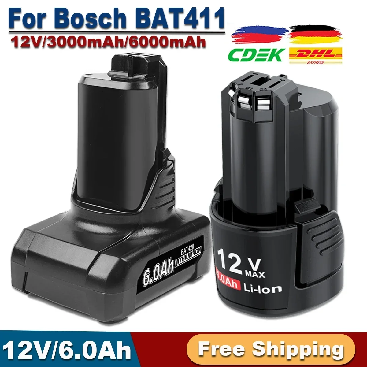 For Bosch Battery BAT420 Rechargeable 12V/3.0Ah/6.0Ah Li-ion Battery For Bosch BAT411 BAT412A BAT413A Power Tool Battery
For Bosch Battery BAT420 Rechargeable 12V/3.0Ah/6.0Ah Li-ion Battery For Bosch BAT411 BAT412A BAT413A Power Tool Battery