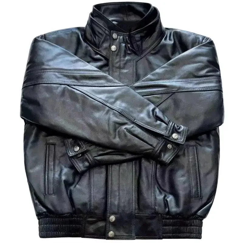 Winter Men's Leather Jacket Genuine Motorcycle Man Air Force 1 Bomber Aviator Real Sheepskin Cow
Winter Men's Leather Jacket Genuine Motorcycle Man Air Force 1 Bomber Aviator Real Sheepskin Cow