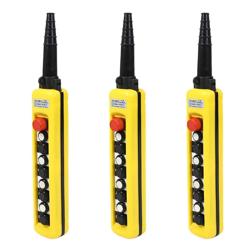 New 3X XAC-A8913 8-Button Double-Speed Hoist Pendant Control Station With Emergency Stop Waterproof Anti-Squeeze Insulation
New 3X XAC-A8913 8-Button Double-Speed Hoist Pendant Control Station With Emergency Stop Waterproof Anti-Squeeze Insulation