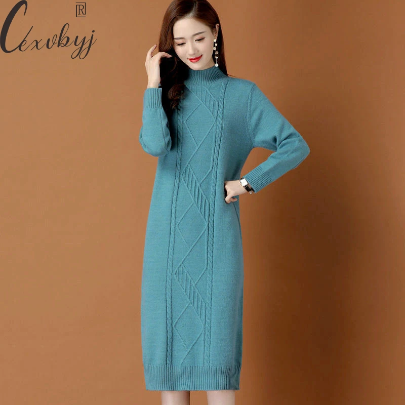 Korean Sweater Dress For Women Half-Turtlenck Bottoming Long Sleeve Bodycon Dress Oversized Warm Loose Knitted Straight Vestidos
Korean Sweater Dress For Women Half-Turtlenck Bottoming Long Sleeve Bodycon Dress Oversized Warm Loose Knitted Straight Vestidos