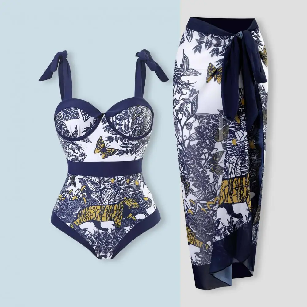 1 Set Women Monokini Printed Strap Backless Vintage Lady Beach Monokini with Long Dress Surf Clothing Lady Beach Dress Cover Up
1 Set Women Monokini Printed Strap Backless Vintage Lady Beach Monokini with Long Dress Surf Clothing Lady Beach Dress Cover Up