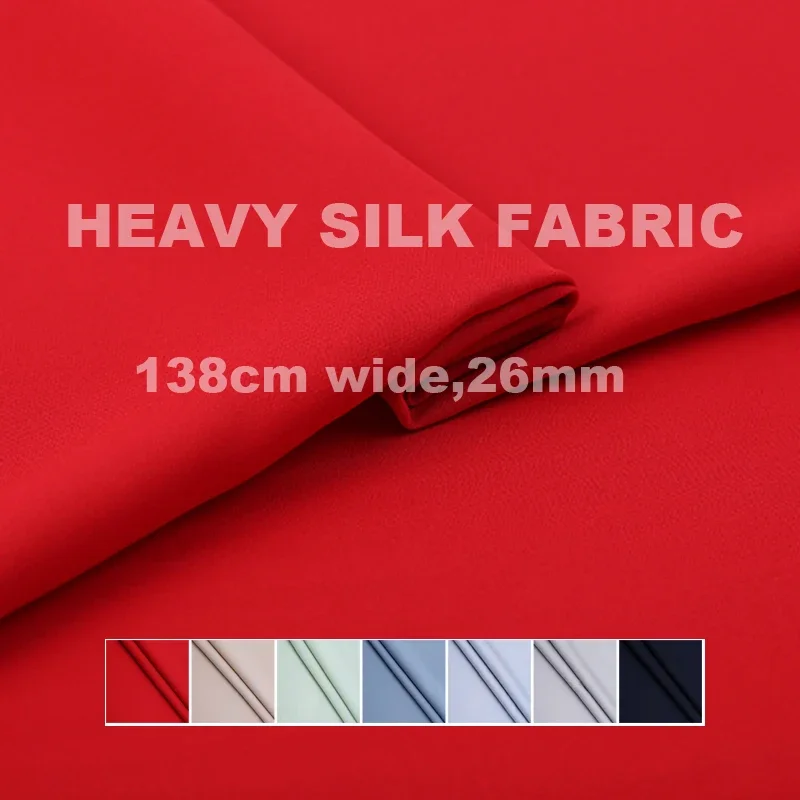 138CM Wide 26MM White Black Red Solid Color Heavy Silk Fabric for Dress Cheongsam Pants Shirt B019
138CM Wide 26MM White Black Red Solid Color Heavy Silk Fabric for Dress Cheongsam Pants Shirt B019