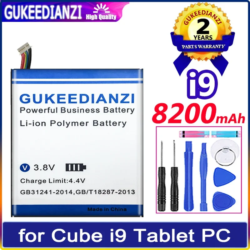 

GUKEEDIANZI Battery i9 (2877167 10 nine) 8200mAh for Cube i9 Tablet PC 2877167 W/10 Lines + Plug Bateria