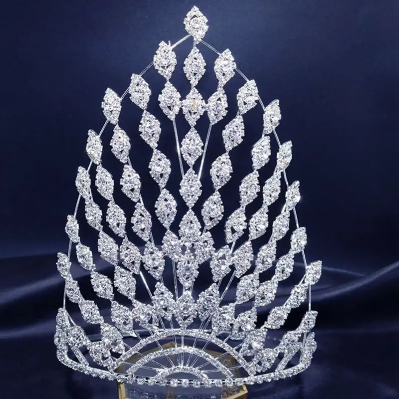 

Wedding Tiaras and Crowns Large Tall Women Head Crown Beauty bridal Crown