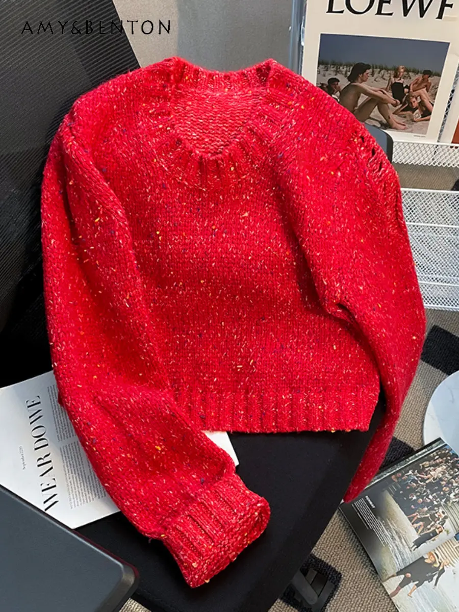 Red Christmas Pullover Cropped Sweater Women's Winter New Soft Glutinous Retro Fashion Design Long Sleeve Bottoming Knitwear
Red Christmas Pullover Cropped Sweater Women's Winter New Soft Glutinous Retro Fashion Design Long Sleeve Bottoming Knitwear