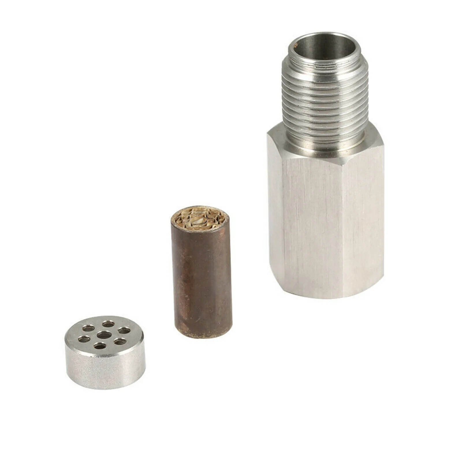 Universal Silver Car Extender Spacer Adapter O2 Oxygen Sensor With Mini Catalyst M18x1.5 Converter CEL Eliminator Check
Universal Silver Car Extender Spacer Adapter O2 Oxygen Sensor With Mini Catalyst M18x1.5 Converter CEL Eliminator Check