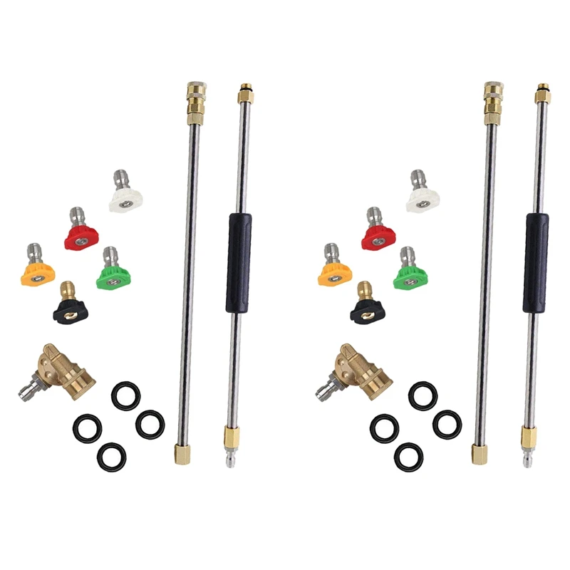 Pressure Washer Extension Spray Wand With 10 Spray Nozzle Tips 2 Pivoting Coupler, 4000 PSI Power Washer Cleaner Set
Pressure Washer Extension Spray Wand With 10 Spray Nozzle Tips 2 Pivoting Coupler, 4000 PSI Power Washer Cleaner Set